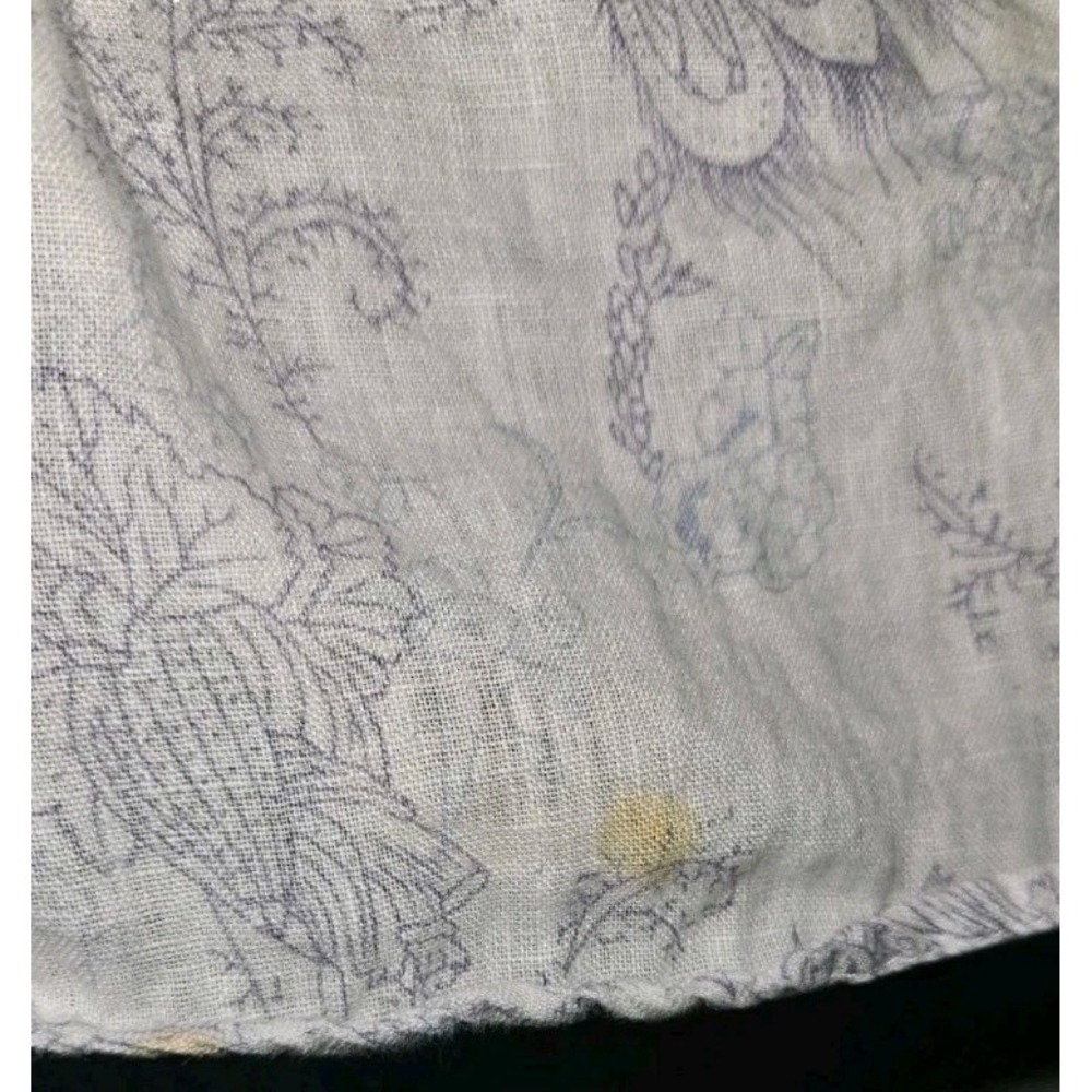 Malvin Hamburg I love Linen Size M White & Purple Floral Pintuck Tunic‎ Top Flaw - Picture 3 of 3